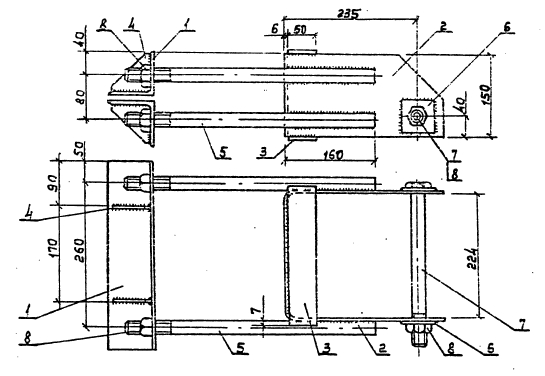 Чертеж узла крепления У-2